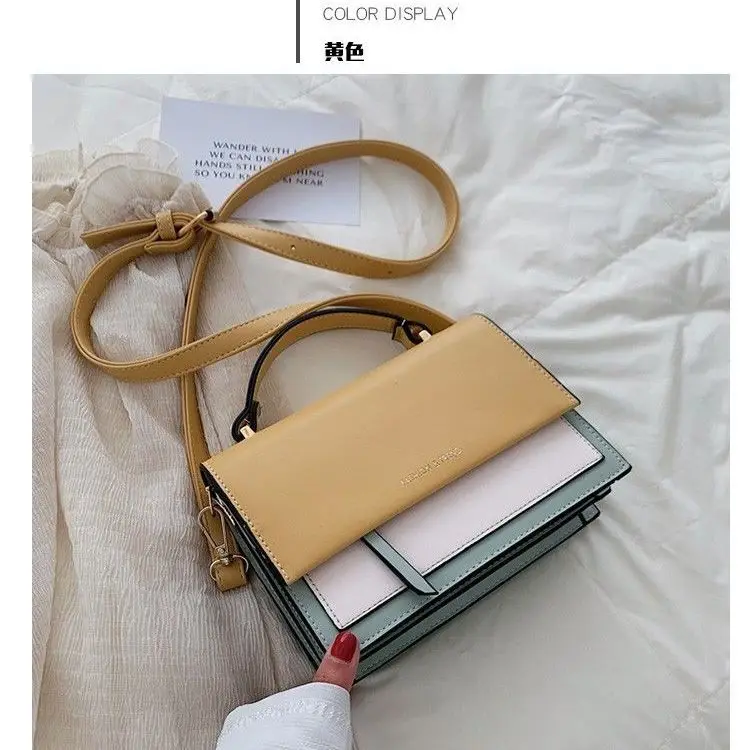 Autumn and Winter Fashion New Small Square Bag Shoulder Bag Simple PU Material Sweet Messenger Bag