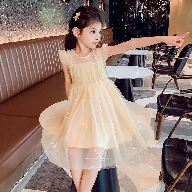 

Детская одежда, платье для девочек, летняя сетчатая юбка принцессы с цветами, детская модная Пышная юбка, детская одежда