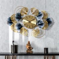 new chinese ginkgo leaf wall clock silent household wall watch living room creative art light luxury atmosphere decorative clock