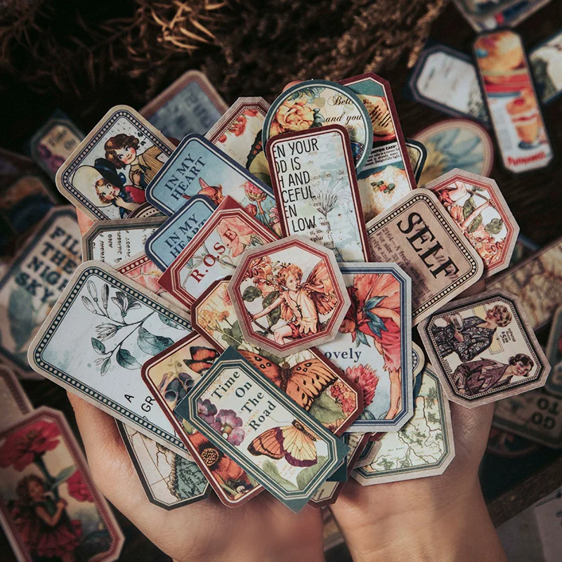 

50sheet Decorative Stickers Scrapbooking DIY Mobile Label Diary Album Stationery Planner Retro Journal Supplies Plant Sticker