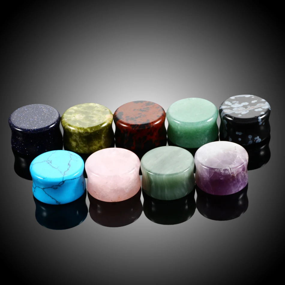 2 шт./лот каменные растяжки для ушей расширитель пирсинга серьги-гвоздики затычки