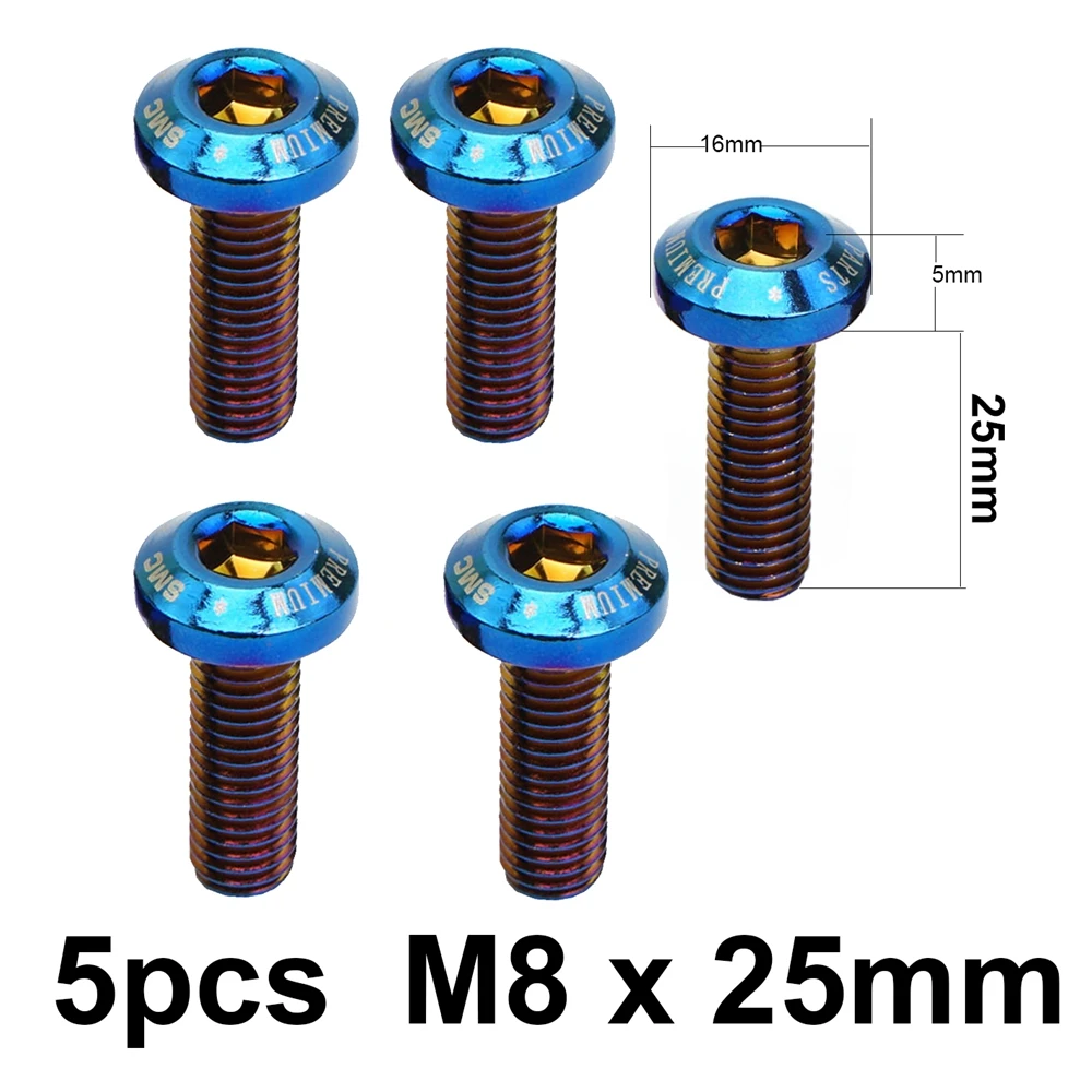 

Болты M8 из нержавеющей стали, диск мотоцикла, суппорт, винт ротора 25 мм, 30 мм, гоночный уличный велосипед, скутер, болты диска для мотоцикла, золотой, синий