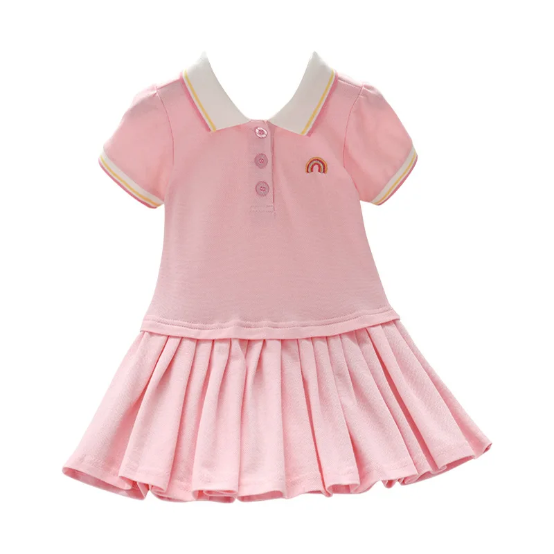 Summer Children's College Style Short Sleeve Polo Dress 2021 Nw Children's Fashionable Princess Dress enlarge