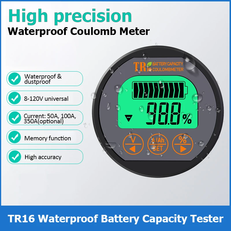 Высокоточный водонепроницаемый цифровой тестер Kolomny для емкости аккумулятора с