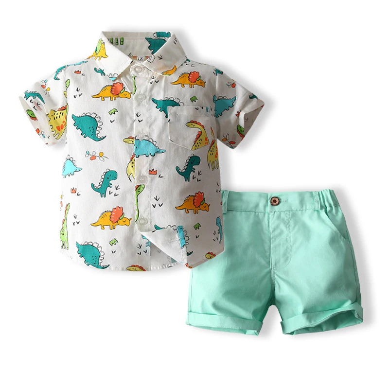 

Summer Kids Boy Formal Suit Short Sleeve Shirt+ Short Pants Casual Roupa Infantil Pra Menino Kids Outfit Gentleman Boys Sets