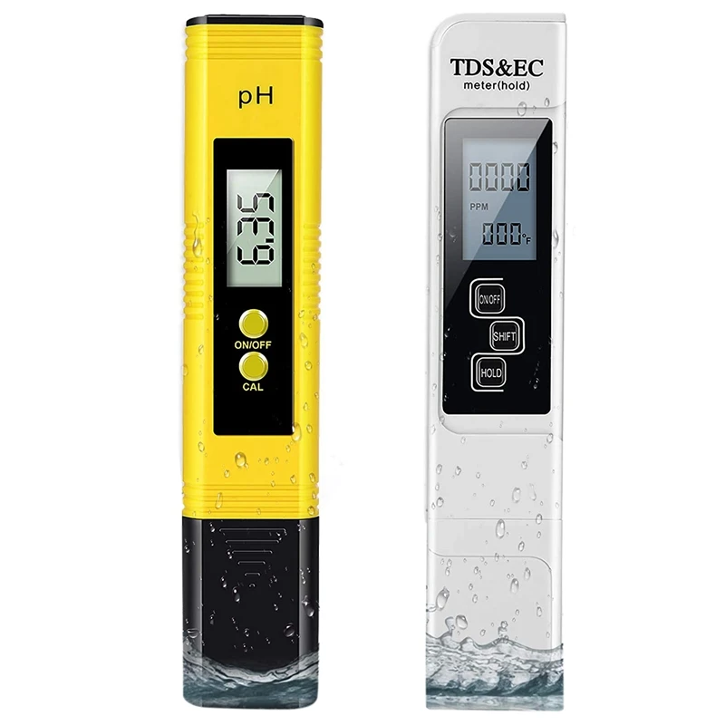 

Fashionph Meter And TDS Meter,Digital Water Quality Tester, 0-9990 PPM, EC And Temperature Measurement 0.01 PH High Precision