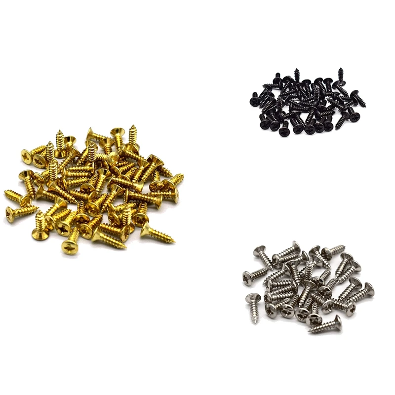 

100 Pcs Guitar & Bass Pickguard Screws For Strat & Tele
