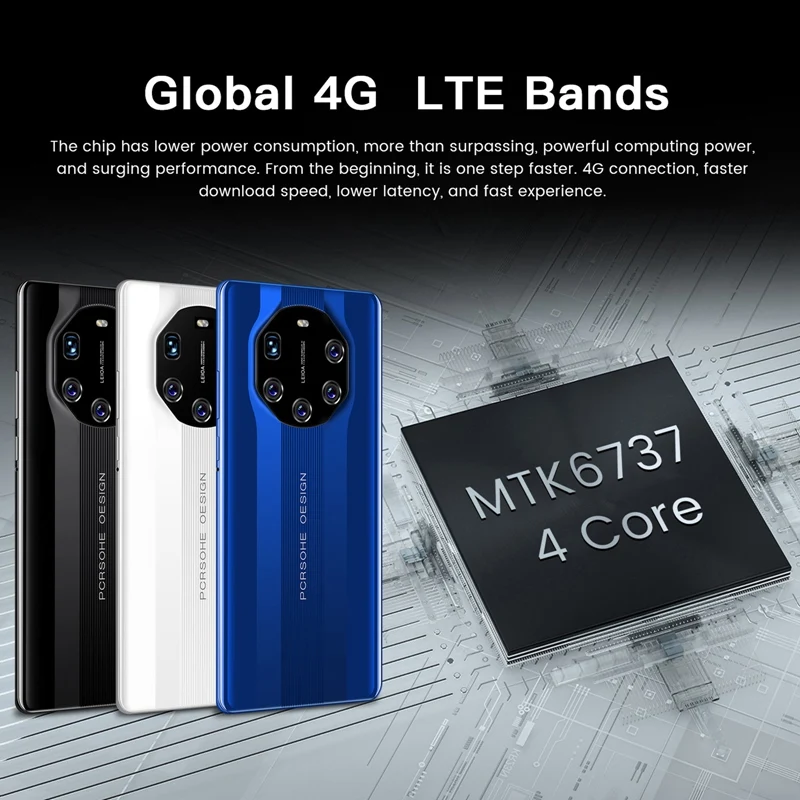 Mate40RS Smartphone 7.3 Inch MTK6737 3GB+64GB Memory 4G Three Cards Standby Android 6.0 EU Plug |