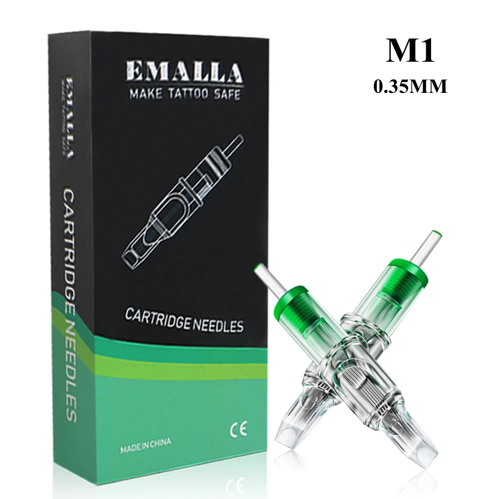 

EMALLA Tattoo Cartridge Needles 20PCS 0.35MM With Membrane for Tattoo Machine Pen Eyebrow Permanent Makeup Tattoo Needles