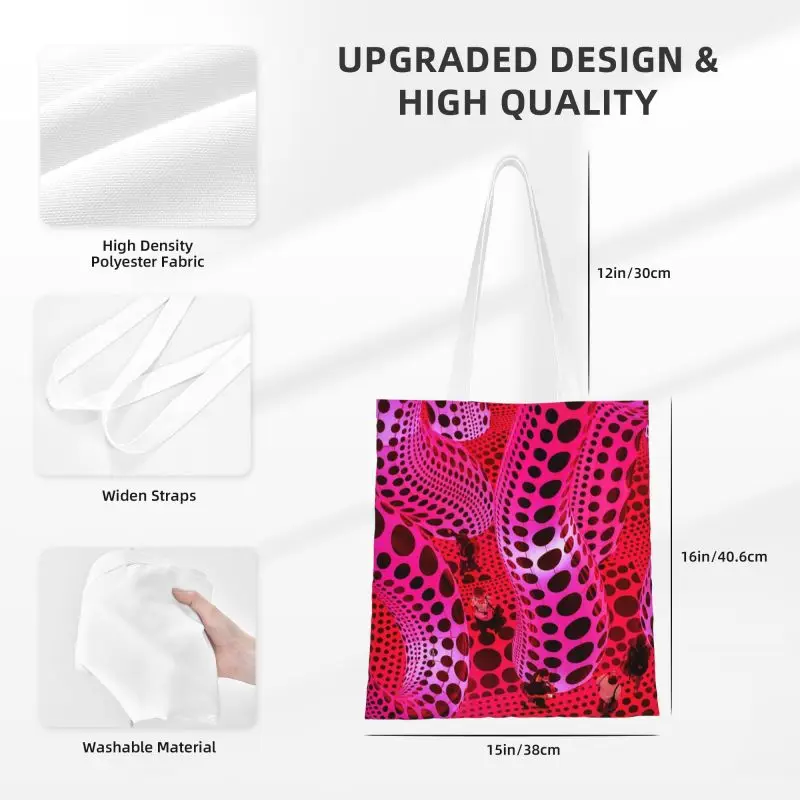 Многоразовая сумка для покупок Yayoi Kusama Женская Холщовая Сумка-тоут через плечо