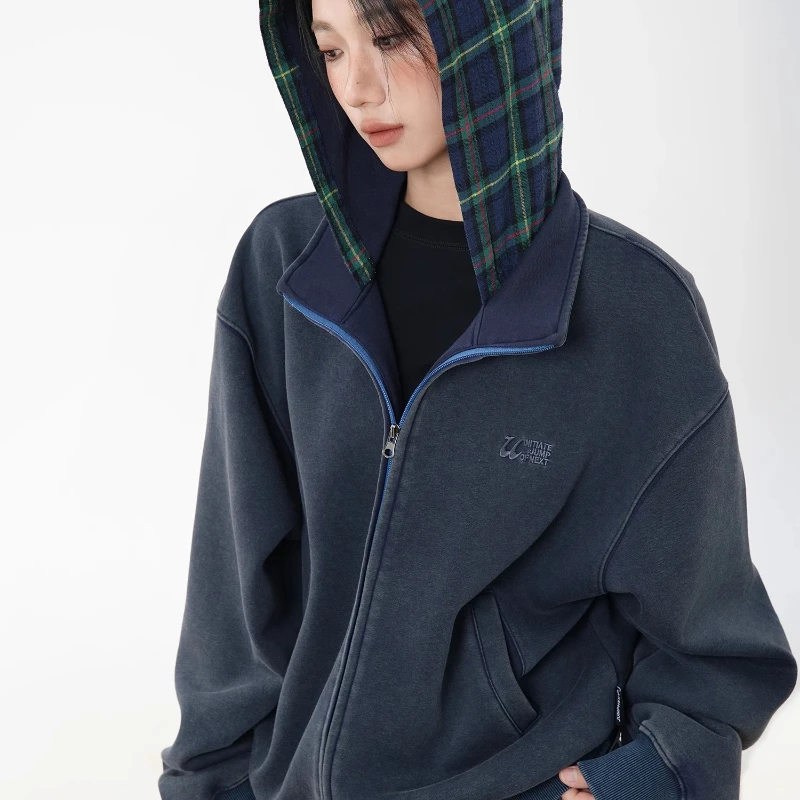 Мужские толстовки с капюшоном в сетку High Street куртки стиле ретро искусственные