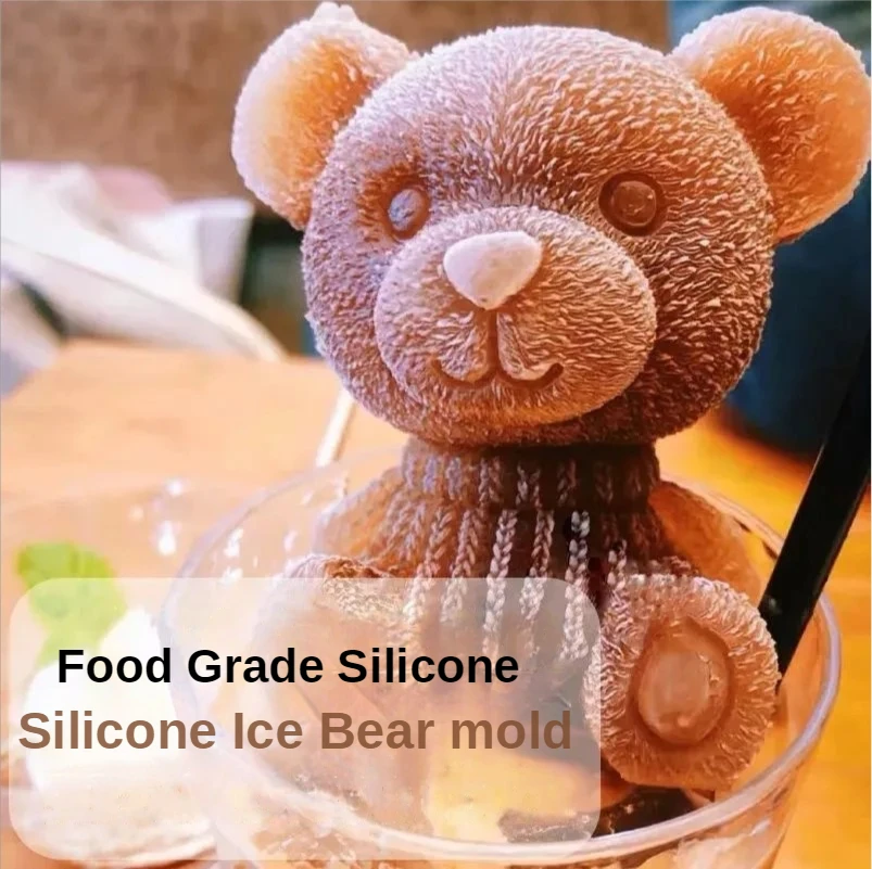 Форма для кубика льда красный милый силиконовый медведь замороженное молоко чай