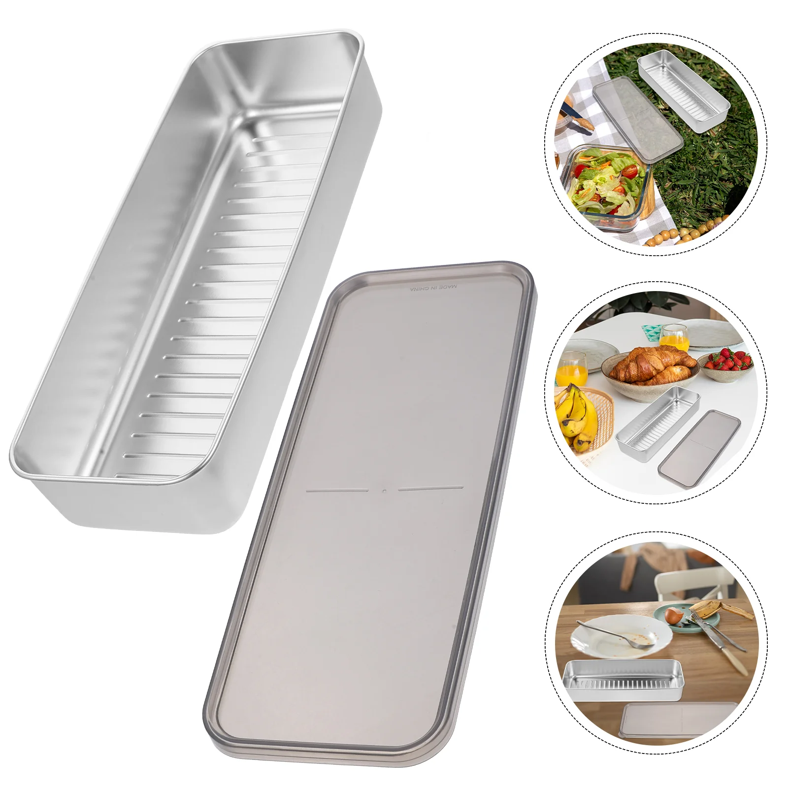

Stainless Steel Crisper Food Container Refrigerator Meat Storage Box Bacon Saver Containers Fridge