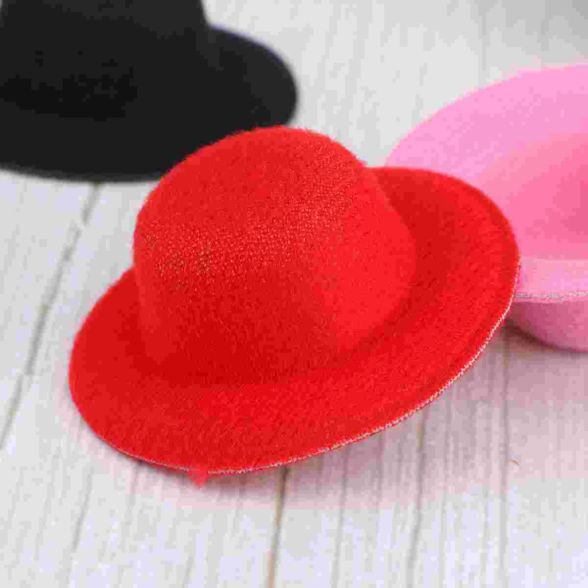 

Hats Minihatcraft Miniature Diy Tiny Makingparty Dollswine Craftsbottle Felt Cap Decor Jewelry Birthday Barrettes Snowman Black