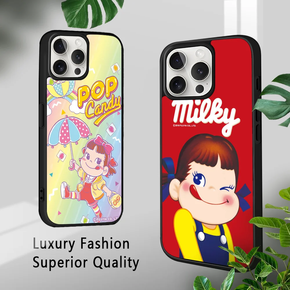 Чехол для телефона F-Fujiya Milky P-Peko-Chan iPhone 16 15 14 13 12 11 Pro Xs Max Mini Plus Celulares Hard Funda