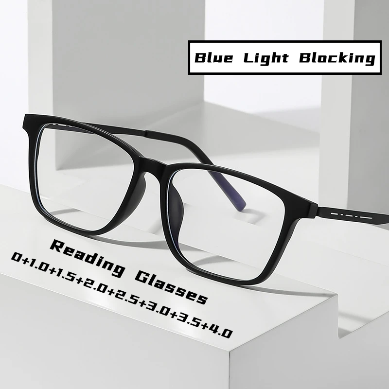 

Men Women Vintage Ultralight Reading Glasses New Trendy Anti-blue Ray Prescription Glasses Retro TR90 Frame Far Sight Presbyopia