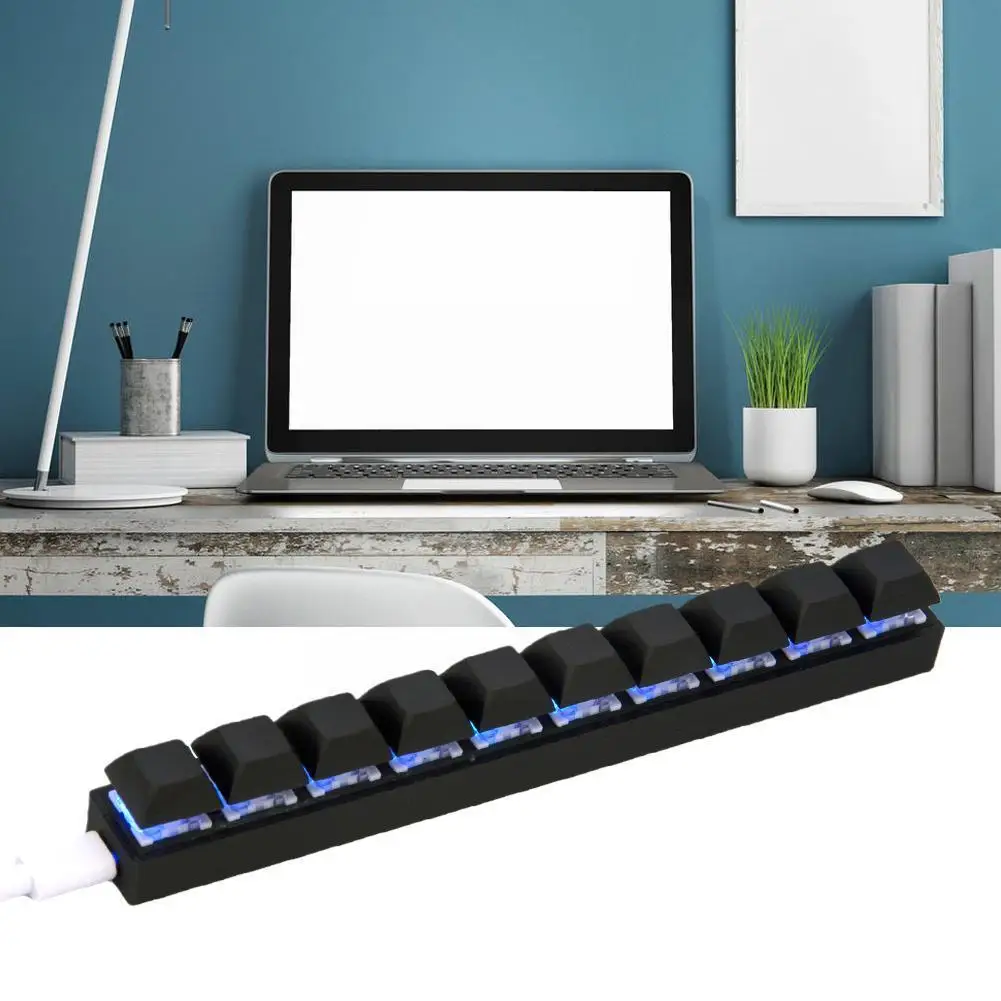Механическая клавиатура с зеленой осью 10 клавиш USB мини-клавиатура клавиши