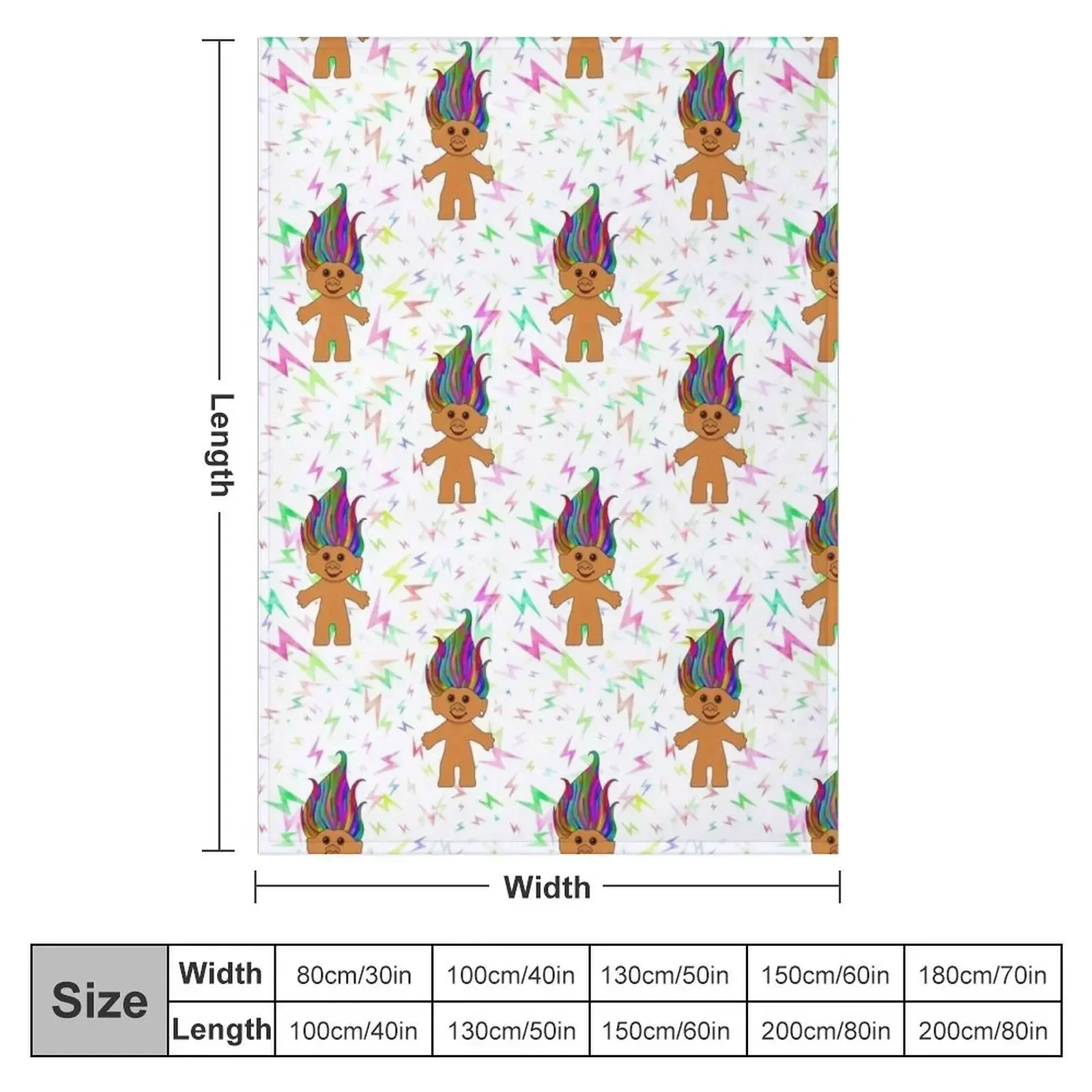 Красочный ретро принт куклы-тролли для детей 90-х годов - одеяло с радужными