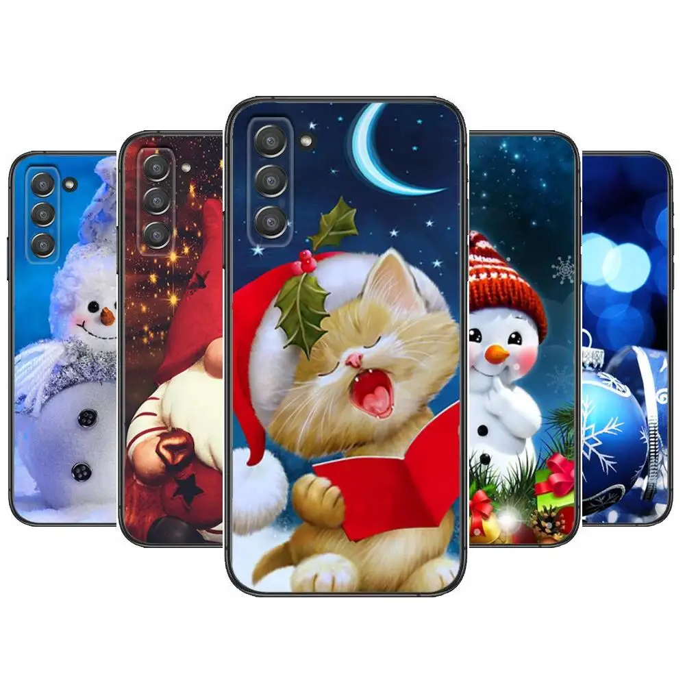 

Cartoon Snowman Santa Claus Phone cover hull For SamSung Galaxy s6 s7 S8 S9 S10E S20 S21 S5 S30 Plus S20 fe 5G Lite Ultra Edge