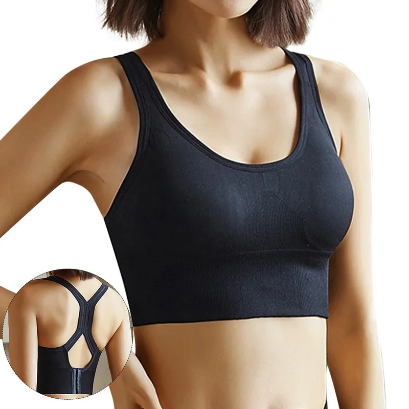 

Women Wireless Sports Vest Bras Girls Tube Top Brassiere Sexy Seamless Bralette Female Camisole with Built In Bra Crop Tops