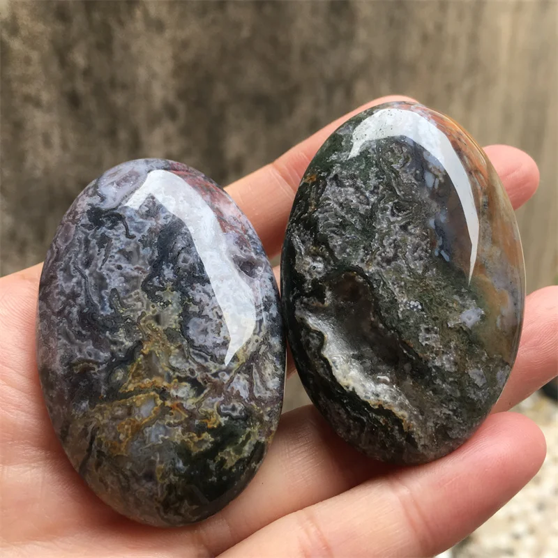 2 шт. 50-55 мм натуральный мох агат пальмовый камень украшения для дома комнаты