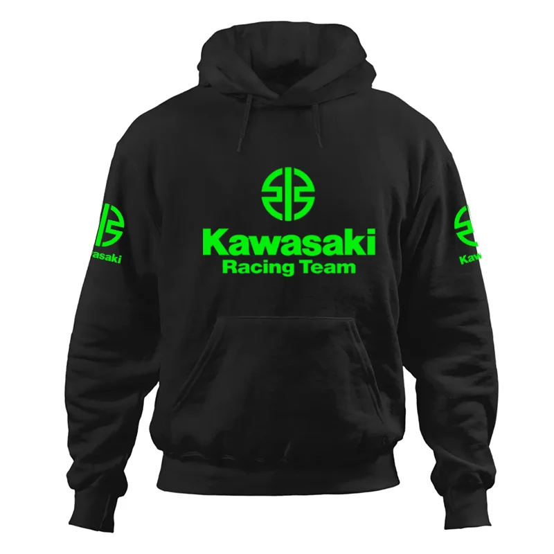Фото Kawasaki логотип мотоцикла 202, весна/лето, новинка Y2K, модная тенденция, мужская толстовка с капюшоном, спортивная одежда для спорта на открытом воздухе, женская толстовка с капюшоном №1