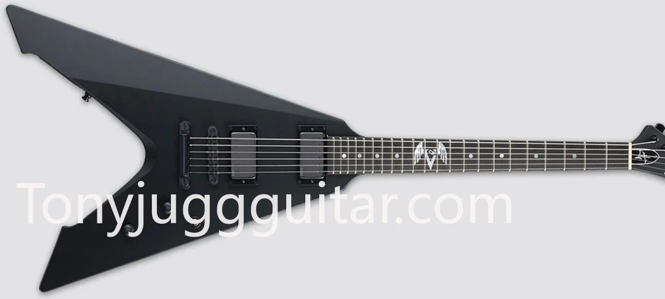 

Матовая черная электрическая гитара James Hetfield с атласной отделкой, батарейный блок 9 В с активной емкостью, черная фурнитура