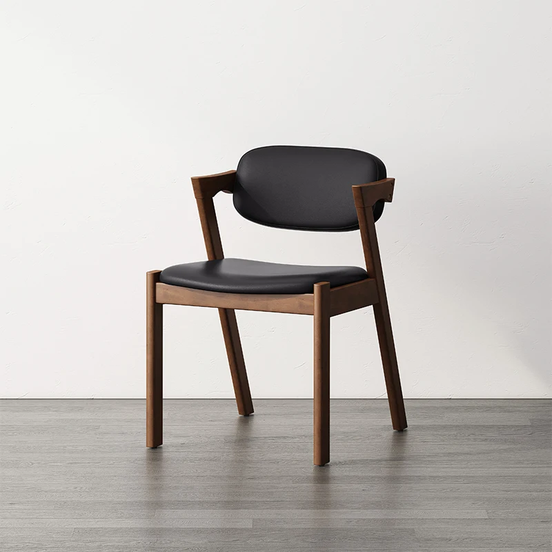 

Events Office Chairs Cafe Bar Solid Wood Hand Rest Leather Single Modern Luxury Chair Nordic Sillas De Comedor Hoom Furniture