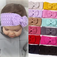 2022 knitted baby headband elastic bow knot hairbands for girls head wrap weave baby infant hair accessories newborn turban