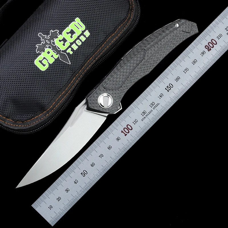 

Green Thorn K110 Blade Folding Knife Quantum Carbon Fiber Handle Camping Outdoor Fruit Knife EDC Tool