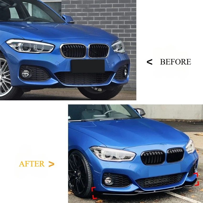 Фото 2015-2019 для BMW 1 серии F20 F21 118i 120i M-Pack Стиль Передний бампер Спойлер Губа Передний лезвие Разветвитель Диффузор Комплект кузова Тюнинг №4