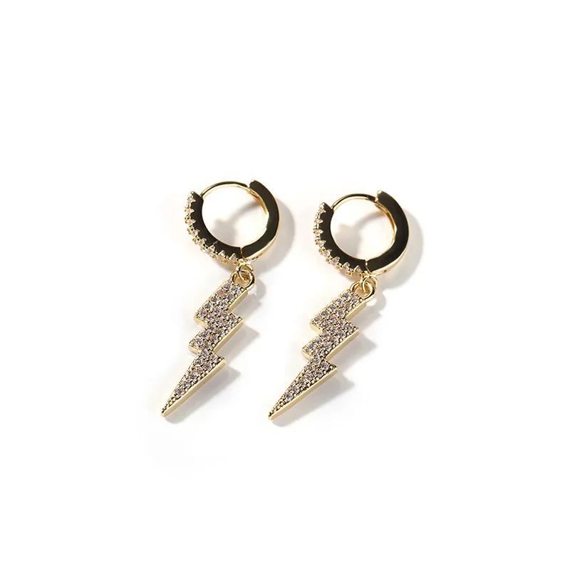 

Серьги-подвески унисекс в стиле хип-хоп с фианитами