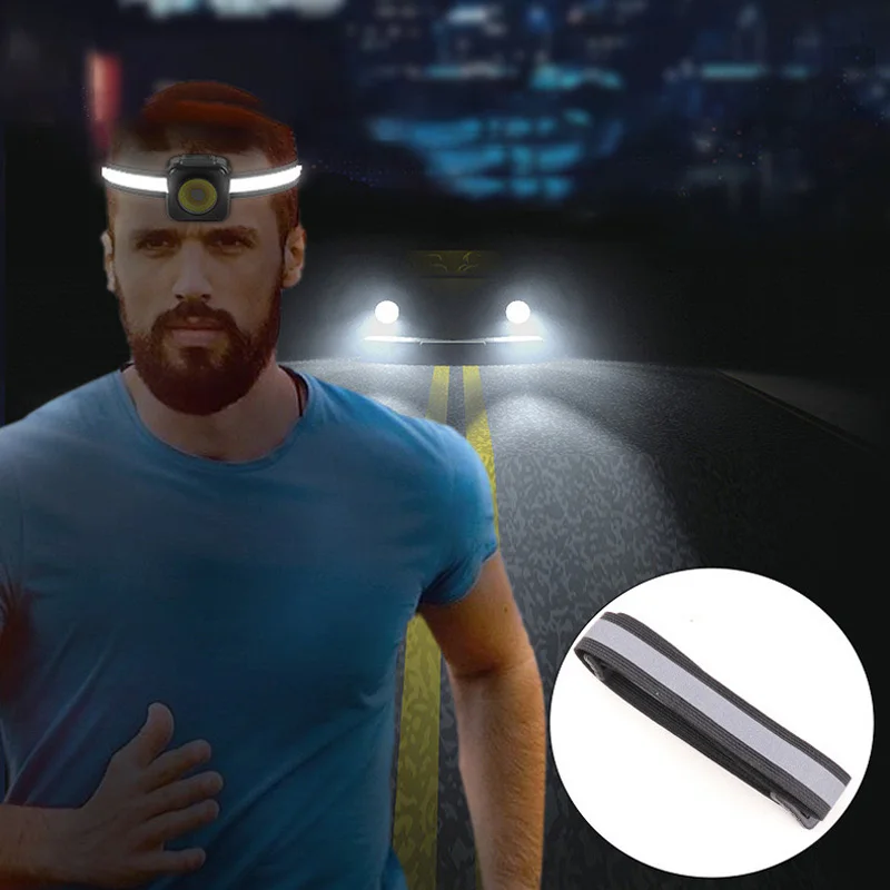 

ZK30 USB Rechargeable COB MINI Headlight 3 Light Source Headlamp Outdoor Running Lighting Torch COB Head Work Light