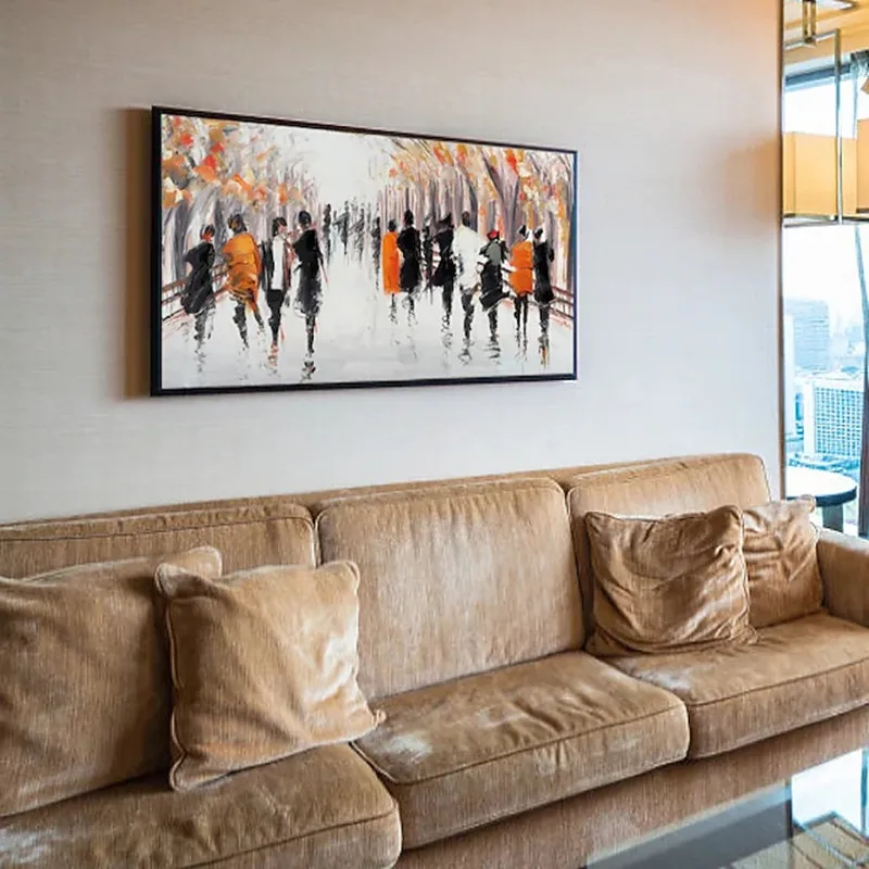 

Oil Painting Handmade Hand Painted Wall Art Abstract Street Landscape Canvas Painting Home Decoration Decor Stretched Frame Read