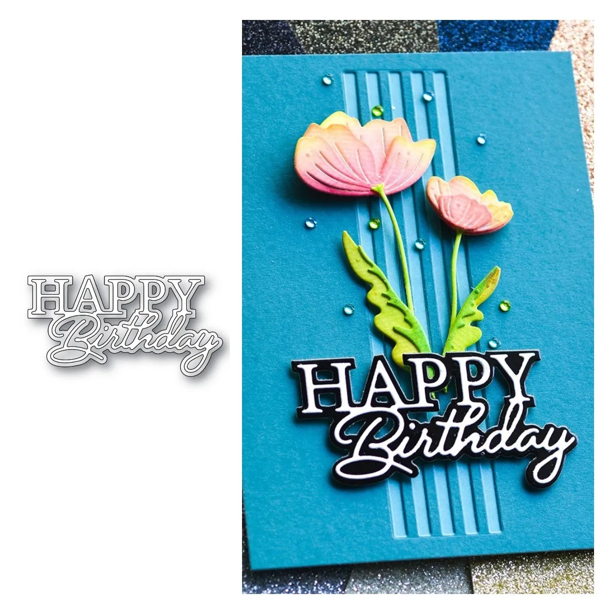 

Happy Birthday Posh Script Metal Cutting Dies 2022 New Arrival Mold Decoration Scrapbook Paper Craft Knife Mould Handmade Hot