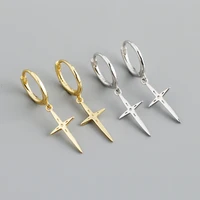 eh1264 fashion glossy cross shaped s925 silver earrings personalized earrings female