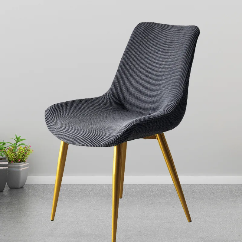 

Curved Back Elastic Chair Cover Nordic Dining Modern Backrest Special-Shaped Chair Covers Simple Backrest Stool Cover