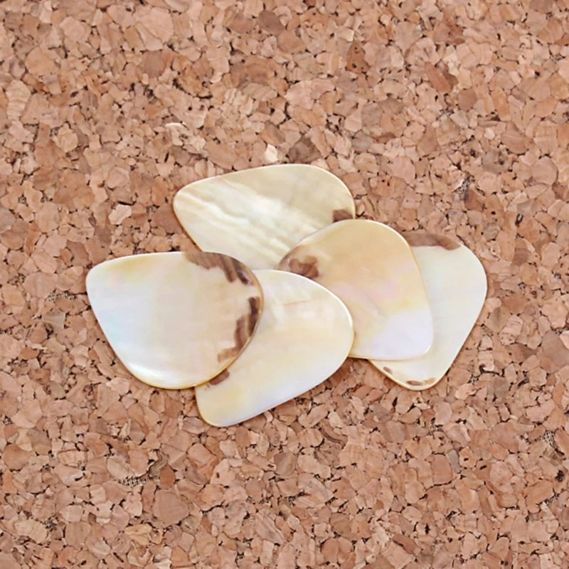 

5pcs/lot Yellow Abalone Seashell Medium Celluloid Guitar Picks Plectrums for Acoustic Electric Guitar Bass Accessories