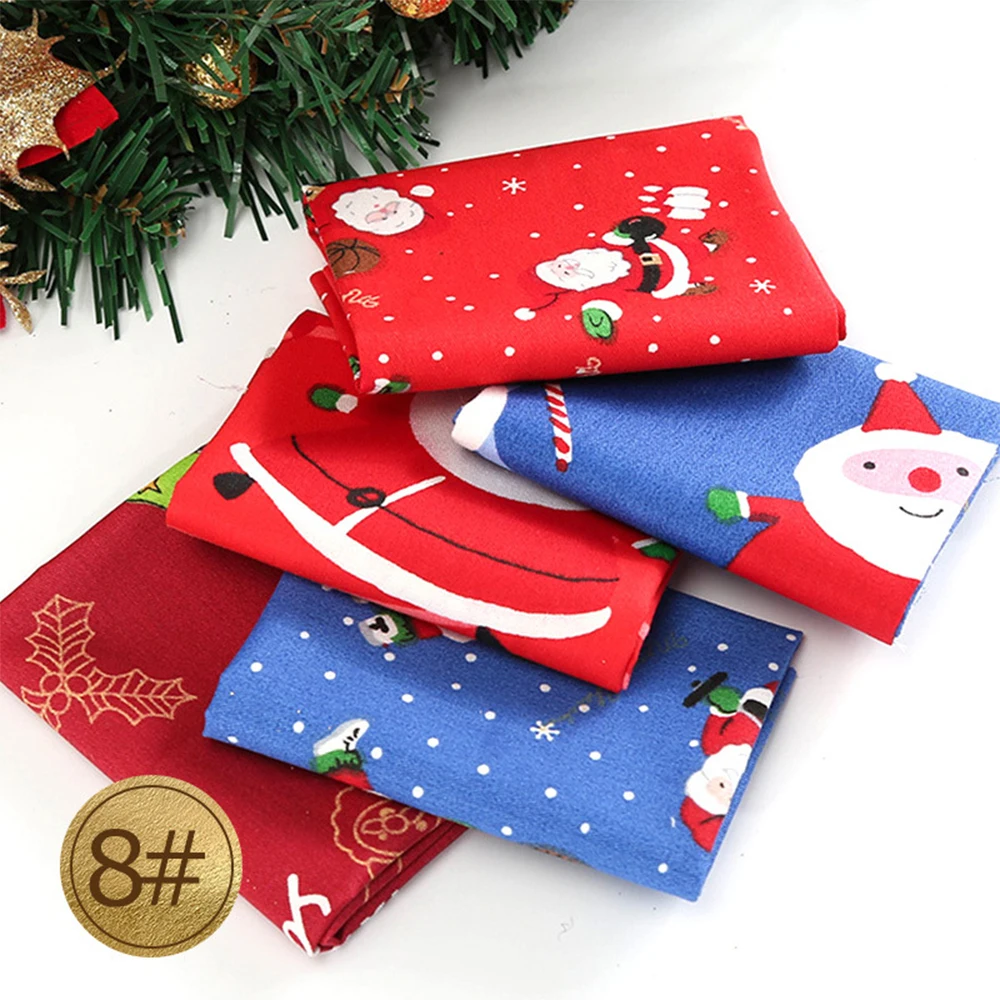 

Christmas 5pcs 50x50cm Cotton Fabric Printed Cloth Sewing Quilting Fabrics For Patchwork Needlework DIY Handmade Accessories