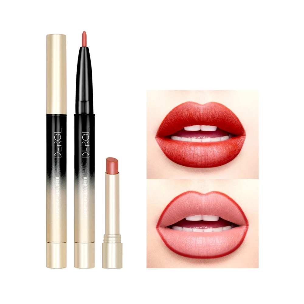 

2 In 1 Double-end Lip Liner Pencil Waterproof Color Sexy Lipstick Long-lasting Makeup Cosmetic Lip Liner