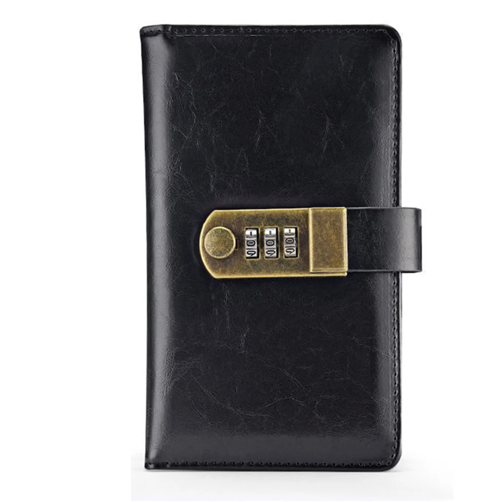 Блокнот A6 С Цифровым Замком И Дорожный Журнал Из Искусственной Кожи Черный