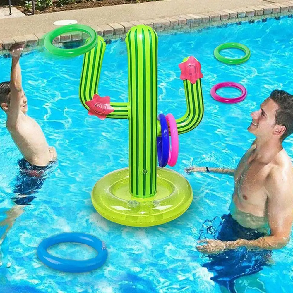 

Pvc Inflatable Cast Ring Toy 1 Inflatable Cactus And Cactus 4 Outdoor Floating Toy Rings Pool Game Swimming Inflatable U8e7