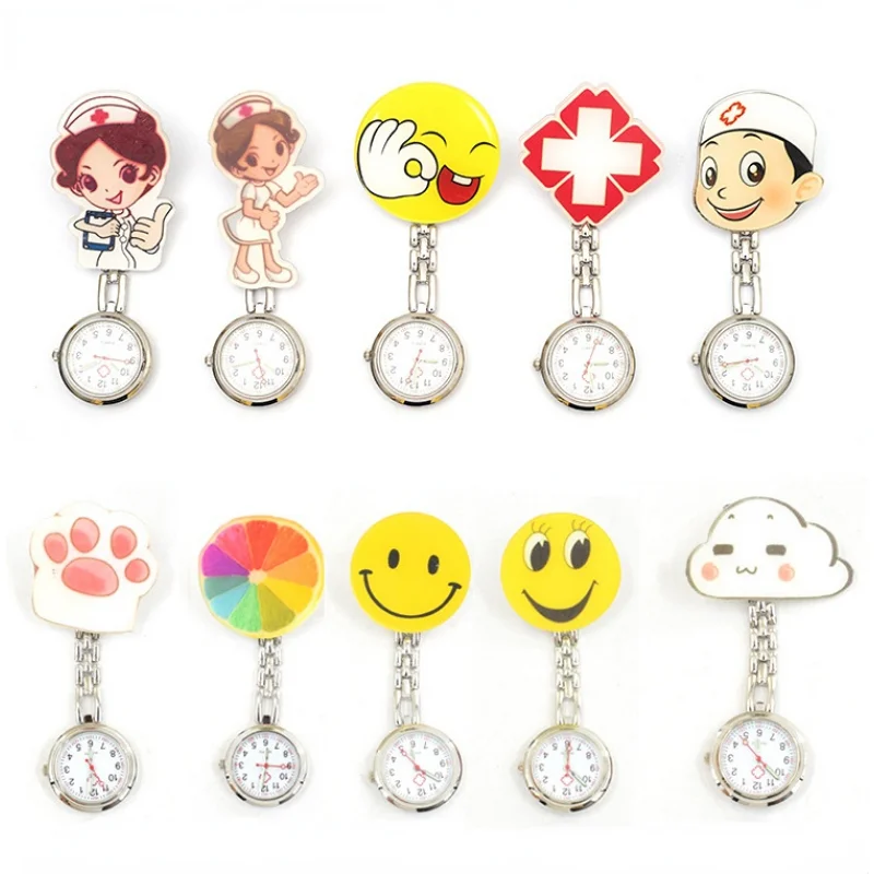 Wholesale clip type nurse watch, wall watch, cartoon, cute doctor's pocket watch, children's pocket stool watch chest table