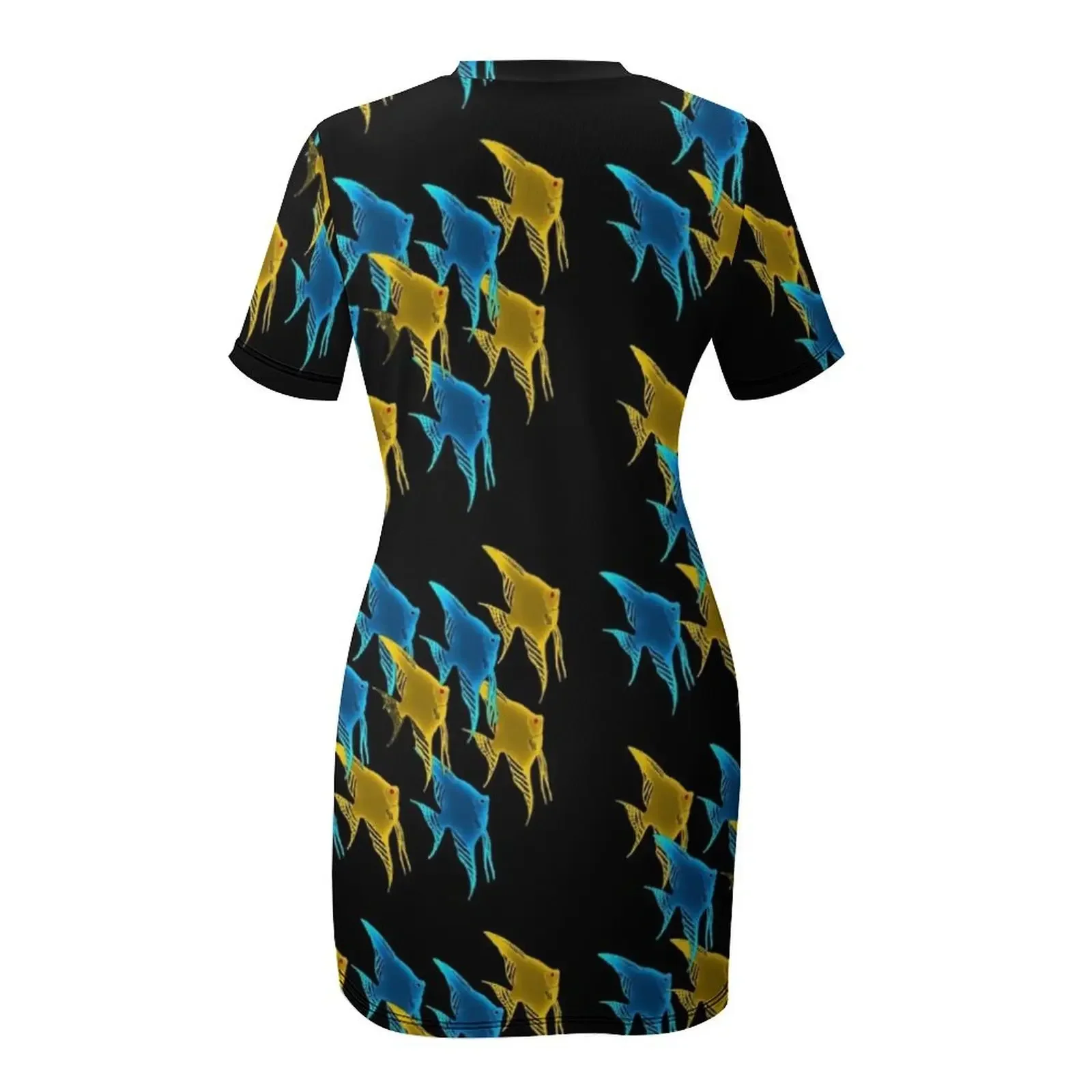 Фото Платье с короткими рукавами Albino Angelfish Scalare и Blue Angelfish Scalare, сексуальное платье, вечерние платья, коктейльные платья №5