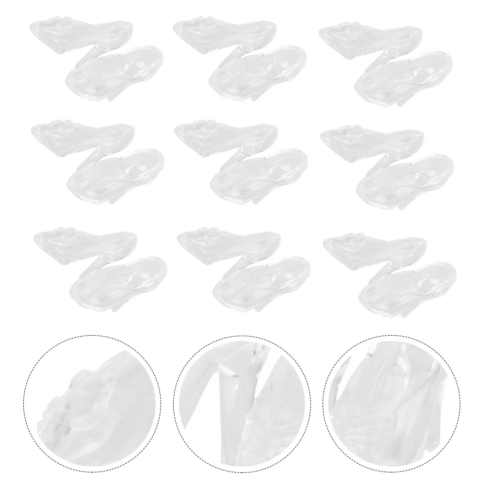 

30 Pairs Princess Dolls Mini Crystal Shoe Toy Designer Shoes Children Decorations Plastic Kids Play House Cute things for girls