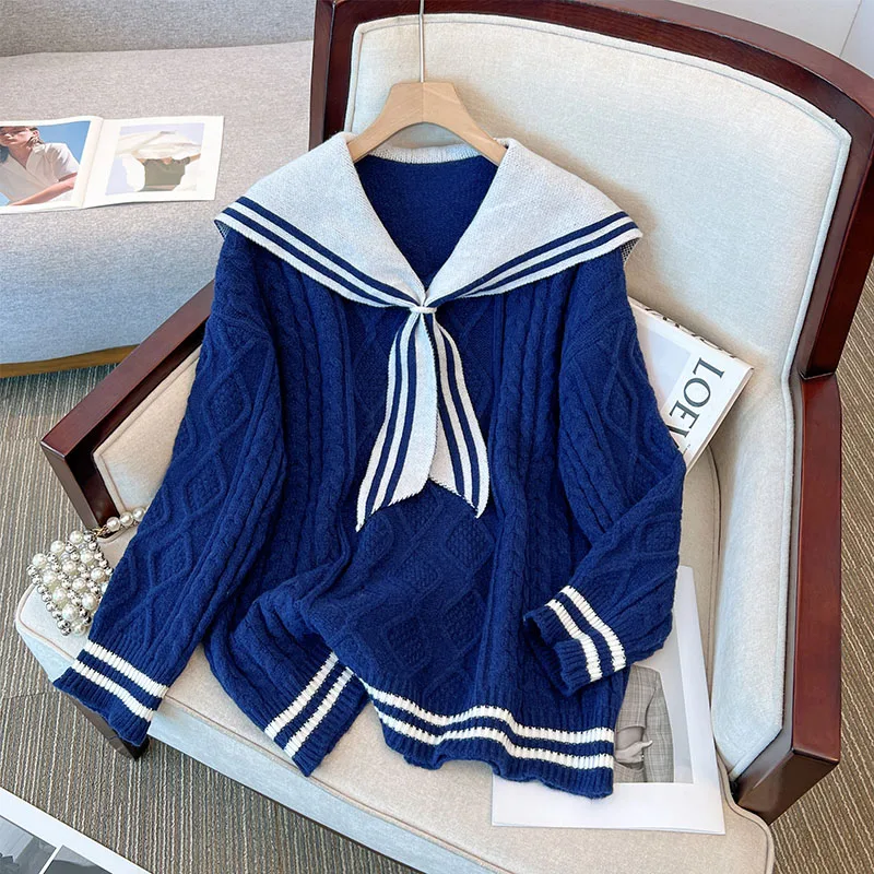 Свитер женский оверсайз с длинным рукавом и V-образным вырезом