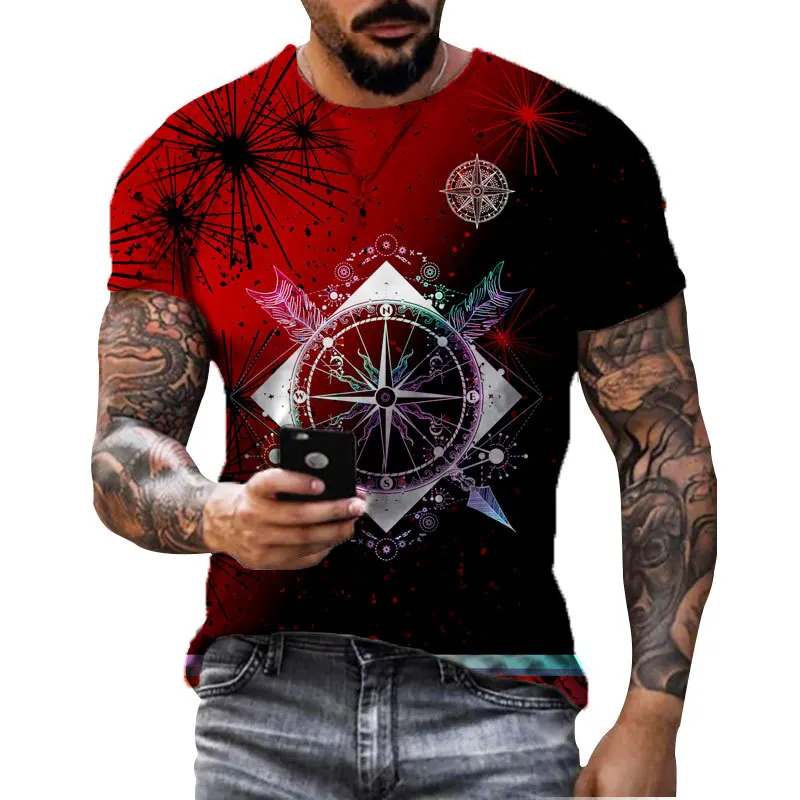 

Personalized Creative Series of European and American Style Fashion Casual Sports Round Neck Men's Comfortable T-shirt