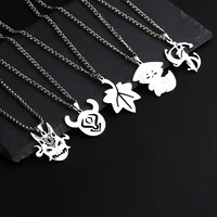 game genshin impact stainless steel necklace tartaglia klee xiao cute fashion jewelry metal accessories gift for friends