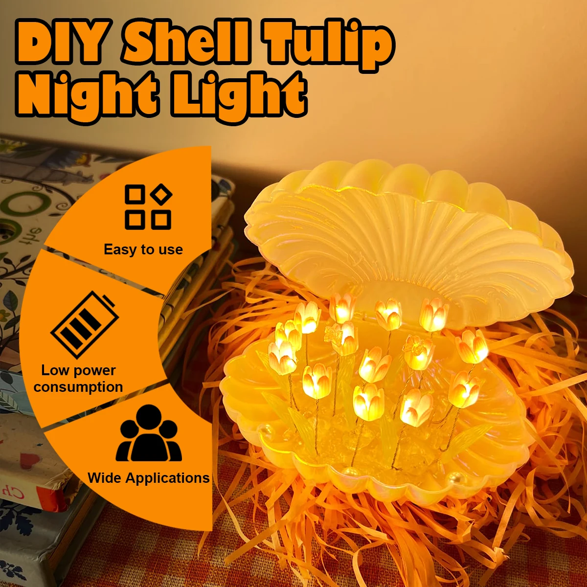 Горячие продажи 13 / 20 Тюльпаны ночная лампа ручной работы DIY Домашняя