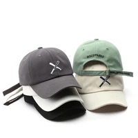 summer baseball cap for men women cotton letter embroidery adjustable sun hat solid color casual tennis outdoor sport sunscreen